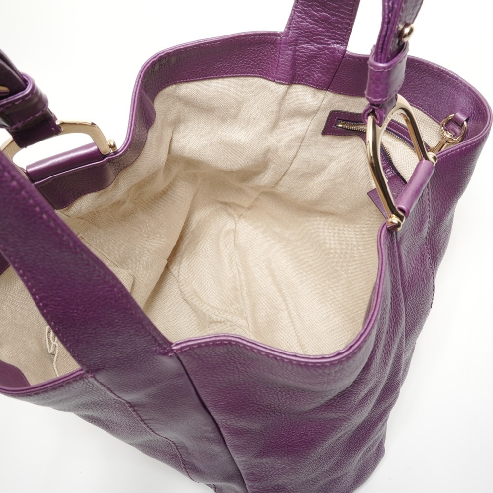 GUCCI Purple Leather Tote Bag - Picture 11 of 13